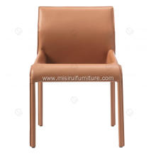 Italian minimalist saddle leather single chairs